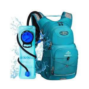New Semsty Teal Waterproof Hiking, Camping Backpack with Rain Cover